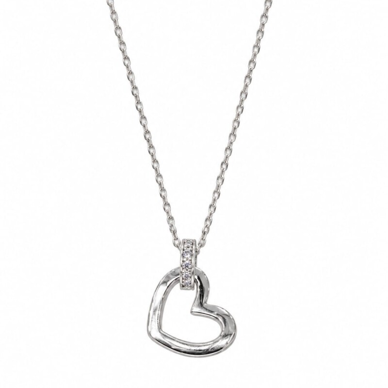 Cadena y colgante corazon con zirconias Cadena y colgante corazon con zirconias