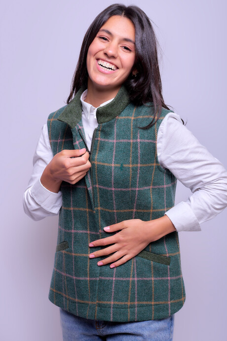 Chaleco Olivo Cuadros Verde