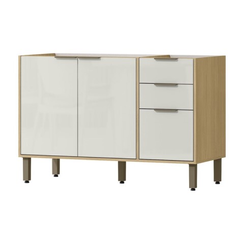 Bajo Mesada Gloria 120 cm de ancho 3 Puertas 2 Cajones Rieles Telescópicos Bajo Mesada Gloria 120 cm de ancho 3 Puertas 2 Cajones Rieles Telescópicos