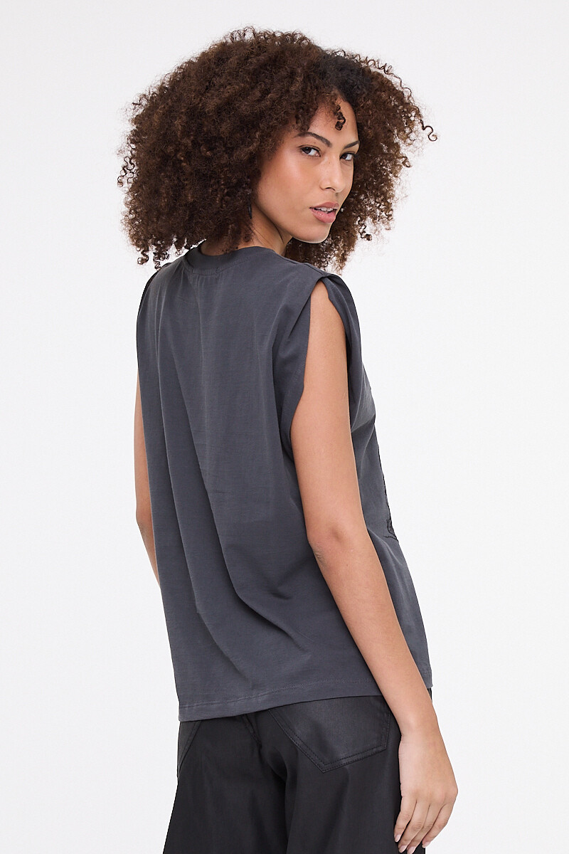 TOP DRAGÓN FLORAL Negro
