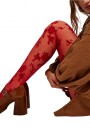 Medias Floral Rojo