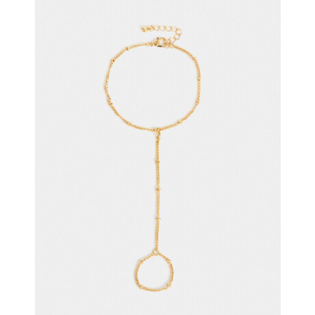 Pulsera Flexible Con Anillo Dorado