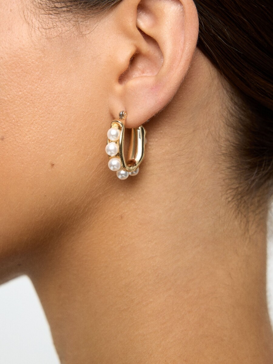 Aros Con Perlas blanco