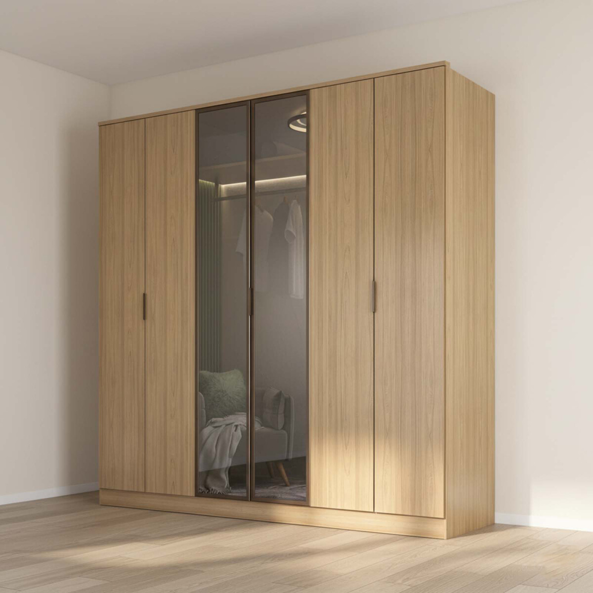 PLACARD - 6 PUERTAS MDF MARRON RAVI 