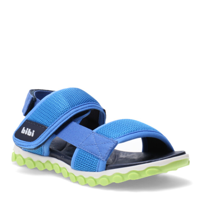 Sandalias Infantiles Bibi Roller Sport 2 Velcros Celeste - Azul Marino