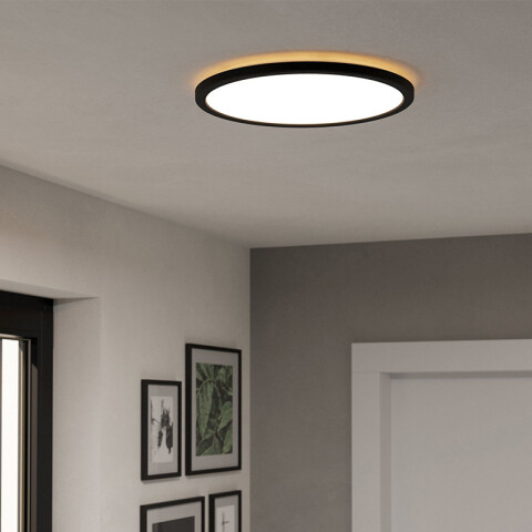 Plafón blanco IP44 LED 18W negro dinámico ROVITO EG3610