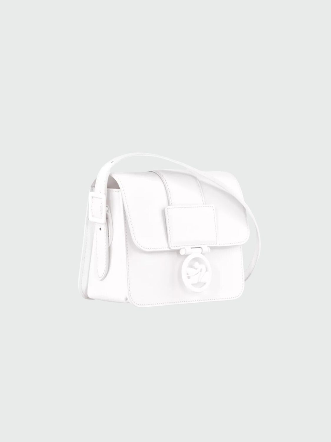 Longchamp -Cartera de cuero con solapa, Box-trot Negro con Logo