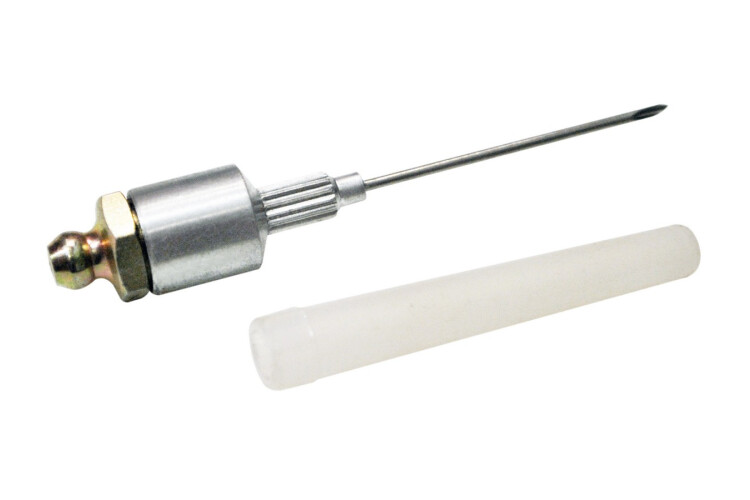 PUNTERO ENGRASE AGUJA HIPODER. INOX 36mm largo. PUNTERO ENGRASE AGUJA HIPODER. INOX 36mm largo.