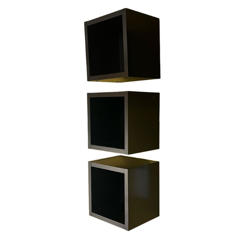 Cubo decorativo flotante para pared - Negro Cubo decorativo flotante para pared - Negro