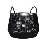 CESTO C/ASAS D30X25CMS PLASTICO SIMIL RATAN NEGRO CESTO C/ASAS D30X25CMS PLASTICO SIMIL RATAN NEGRO