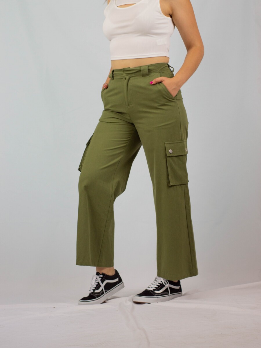 Pantalon Cargo Cropped - Green 