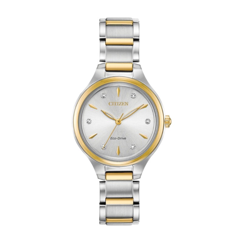 Reloj Citizen Eco-Drive FE2104-50A para dama con correa de acero Plateado