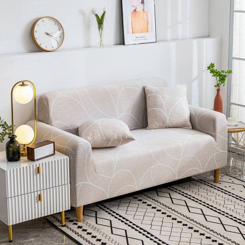 Funda Sillón 3 Cuerpo Estampada beige