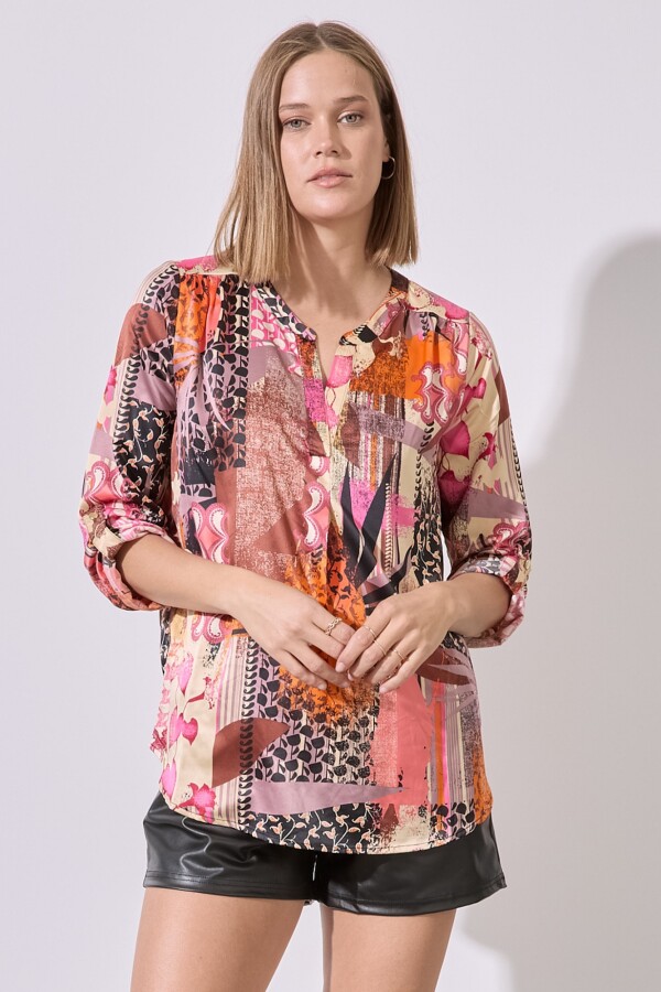 Blusa Printed MULTI/BEIGE