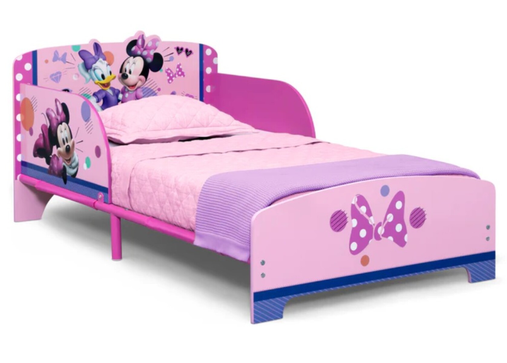 Cama de madera Minnie Mouse Disney rosa palido 
