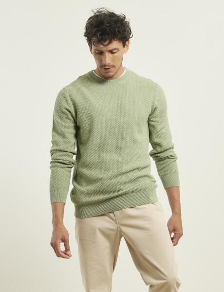 Sweater Punto Fino Harrington Label Verde