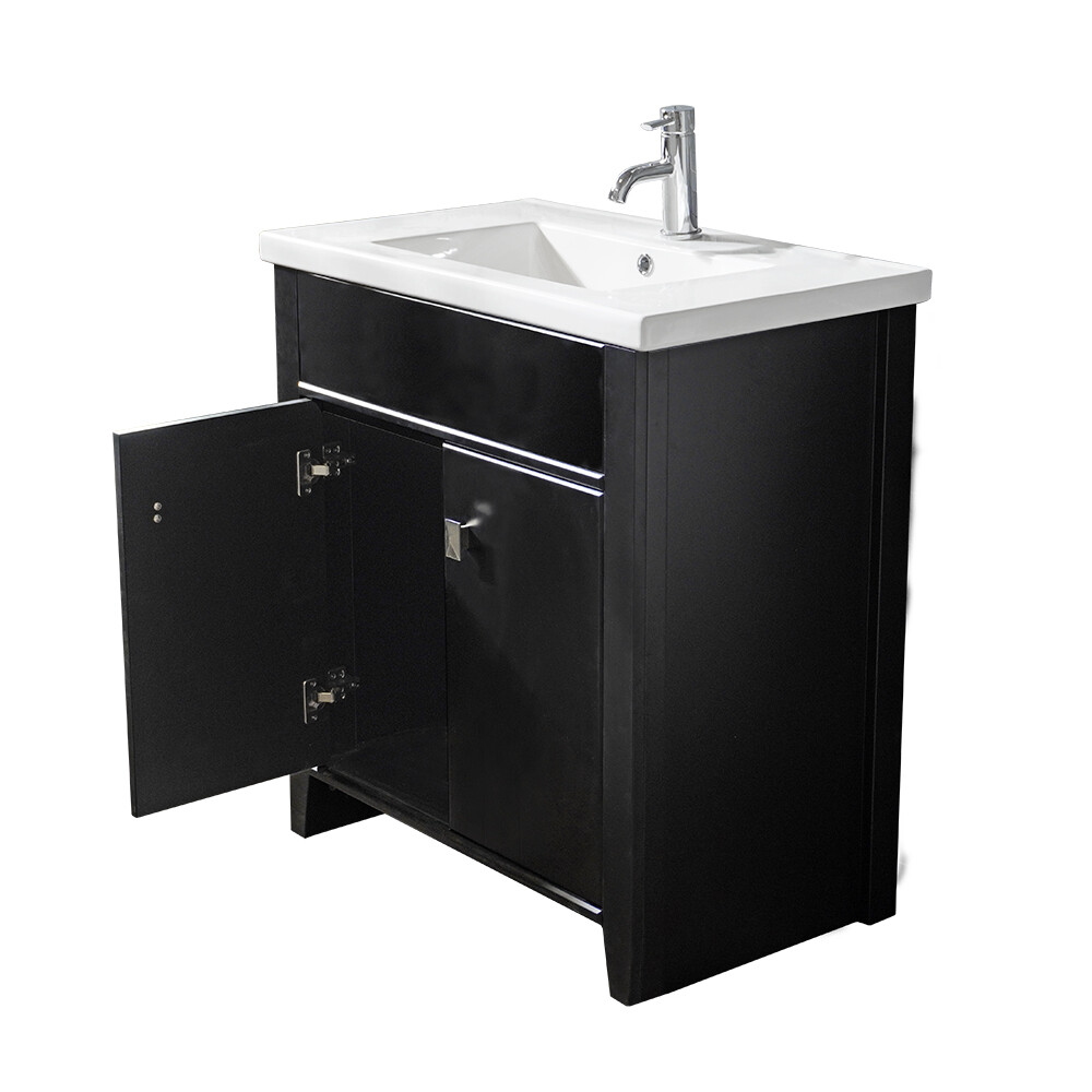 MUEBLE DE BAÑO NEGRO CON BACHA Mueble De Baño Negro Con Bacha