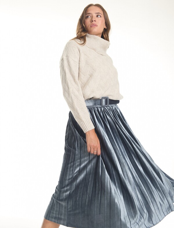 Falda Velvet GRIS AZULADO