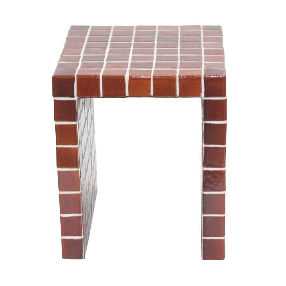 MESA LATERAL CERAMICA ROJO ILIOS BORDEAUX