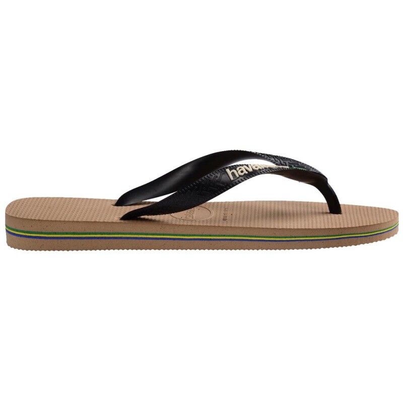 Sandalias Havaianas Brasil Logo Hombre Oro Rosa Negro