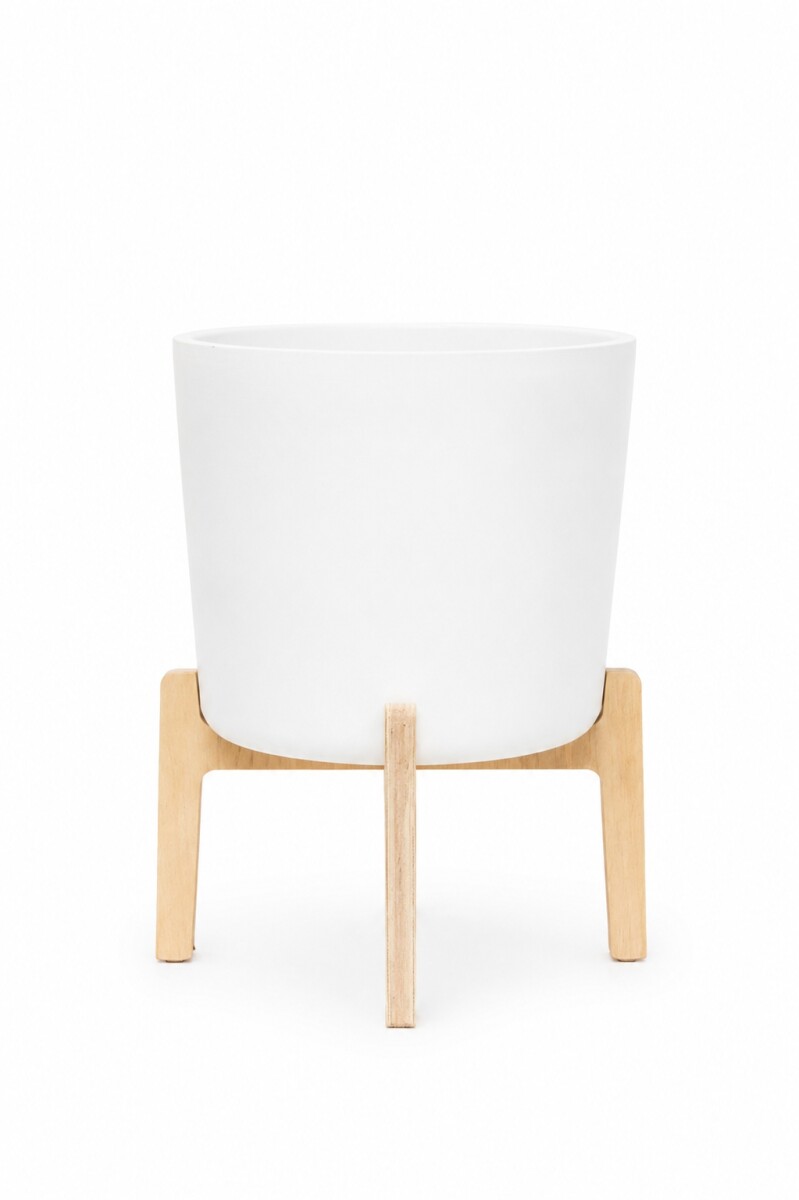 MACETA CERAMICA L MINIMALISTA CON SOPORTE - BAJO 