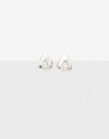 Aros Colgantes Cortos Metal Aros Colgantes Gota Strass - Plateado Rodio