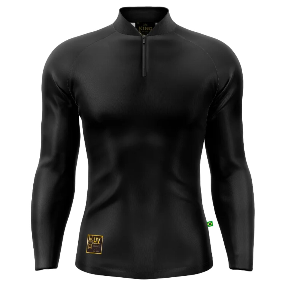 Remera lisa con protección solar + bolsa multiuso - King Brasil - Negro 