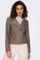 Chaqueta Gemma Biker Efecto Piel Walnut