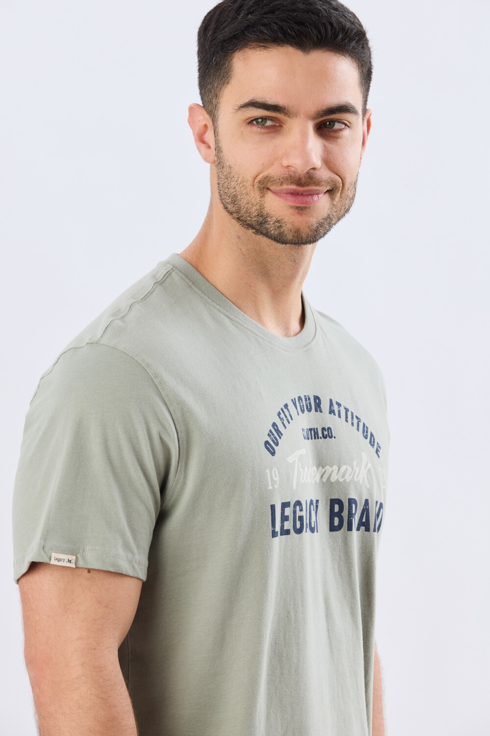 REMERA ESTAMPADA DE ALGODÓN Pistacho