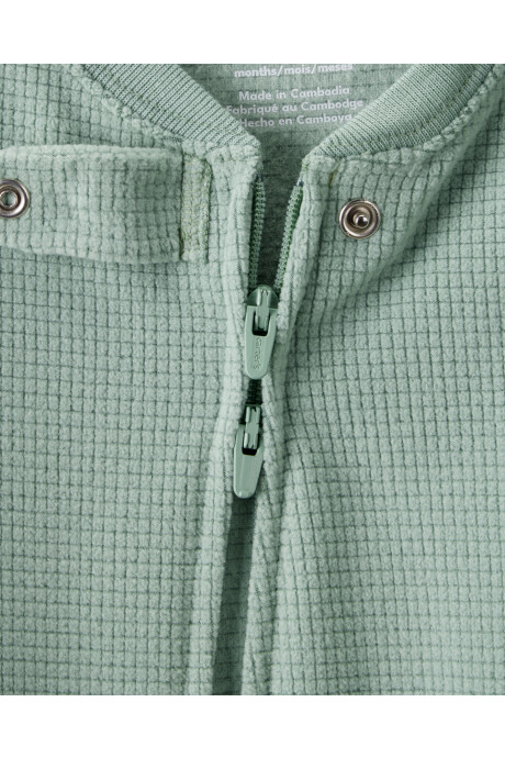 Pijama una pieza de micropolar, con pie, verde Sin color