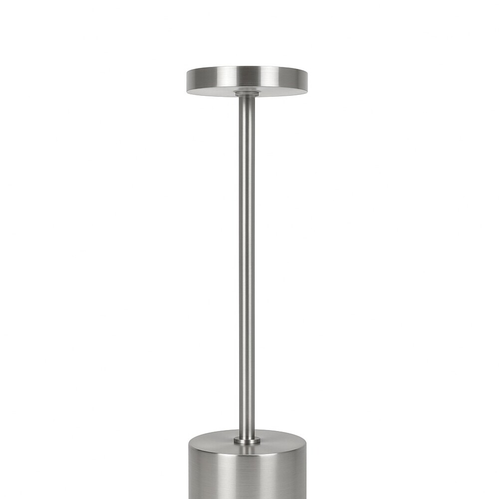 Lampara De Mesa De Luz Led Recargable De 34cm Plateado