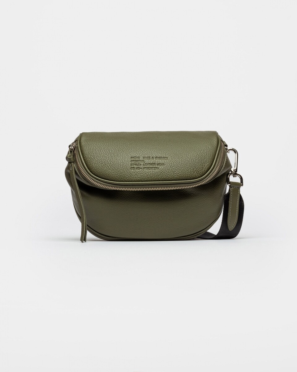 Bandolera Soft en Cuero Graneado - Verde 