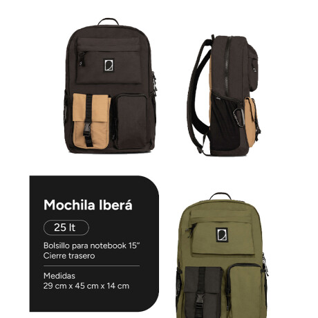 Mochila Iberá Martha - Verde/Negra Mochila Iberá Martha - Verde/Negra