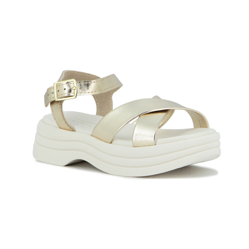 Sandalia Molekinha Niña Italia Taco 3cm Dorado