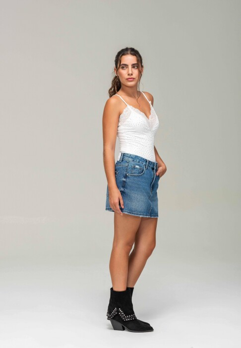 POLLERA JEANS Azul Oscuro