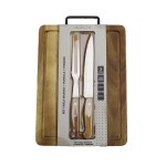 SET TABLA MADERA ACACIA CON CUCHILLA Y TENEDOR 38x28x2CM SET TABLA MADERA ACACIA CON CUCHILLA Y TENEDOR 38x28x2CM