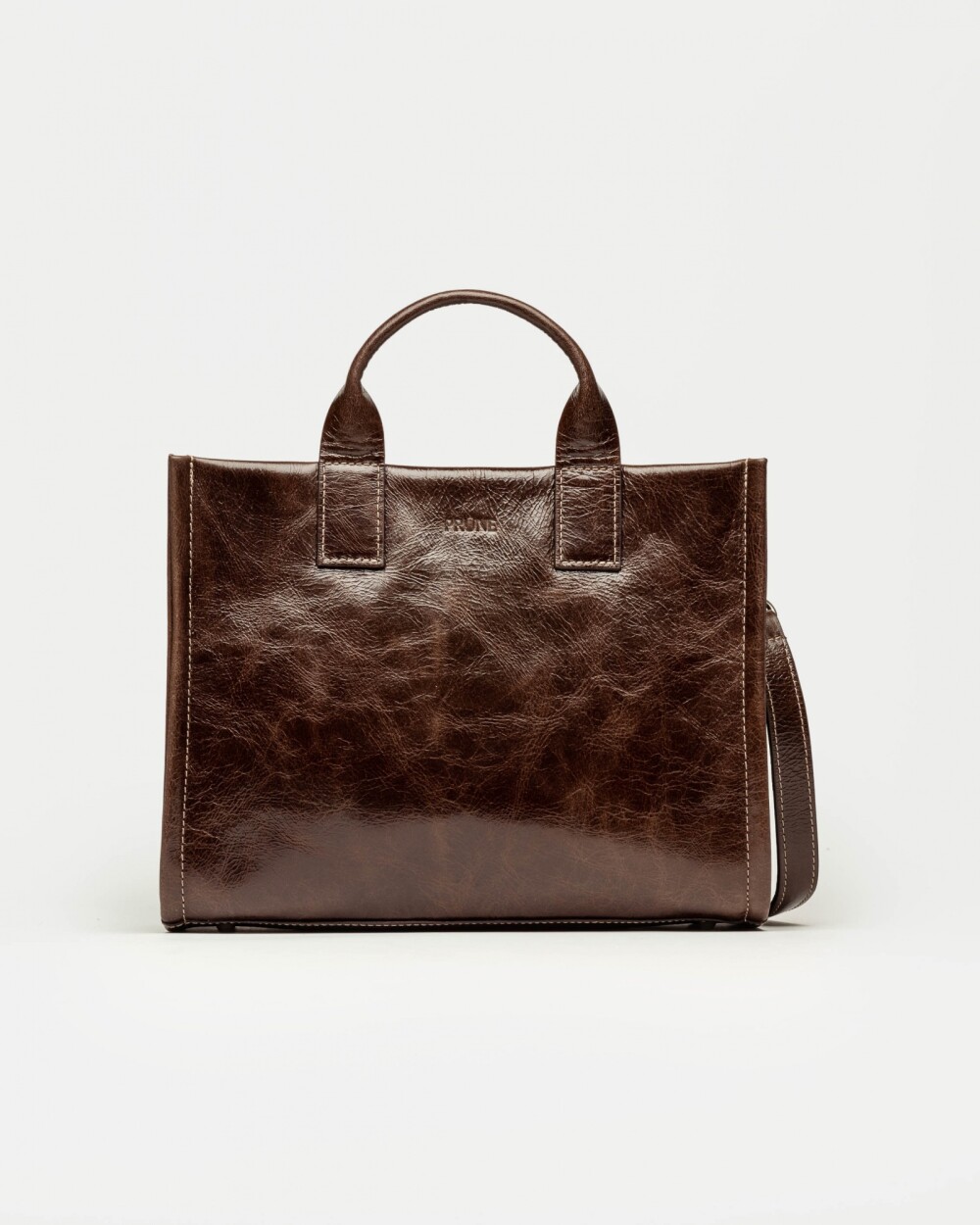 De Mano Capri En Cuero Grabado Croco Arizona Marron