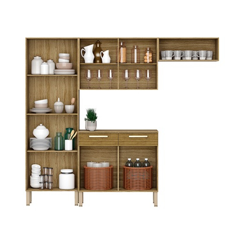 Mueble Cocina Nala 221cm Modular 8 Puertas Freijó Premium Mueble Cocina Nala 221cm Modular 8 Puertas Freijó Premium