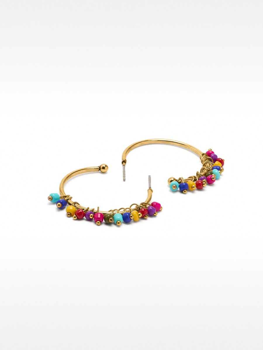 Aros Abiertos Con Abalorios multicolor