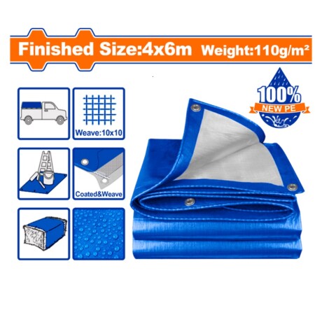 LONA 4X6 MT AZUL 110GR/M2 WADFOW WTQ1846 AZUL