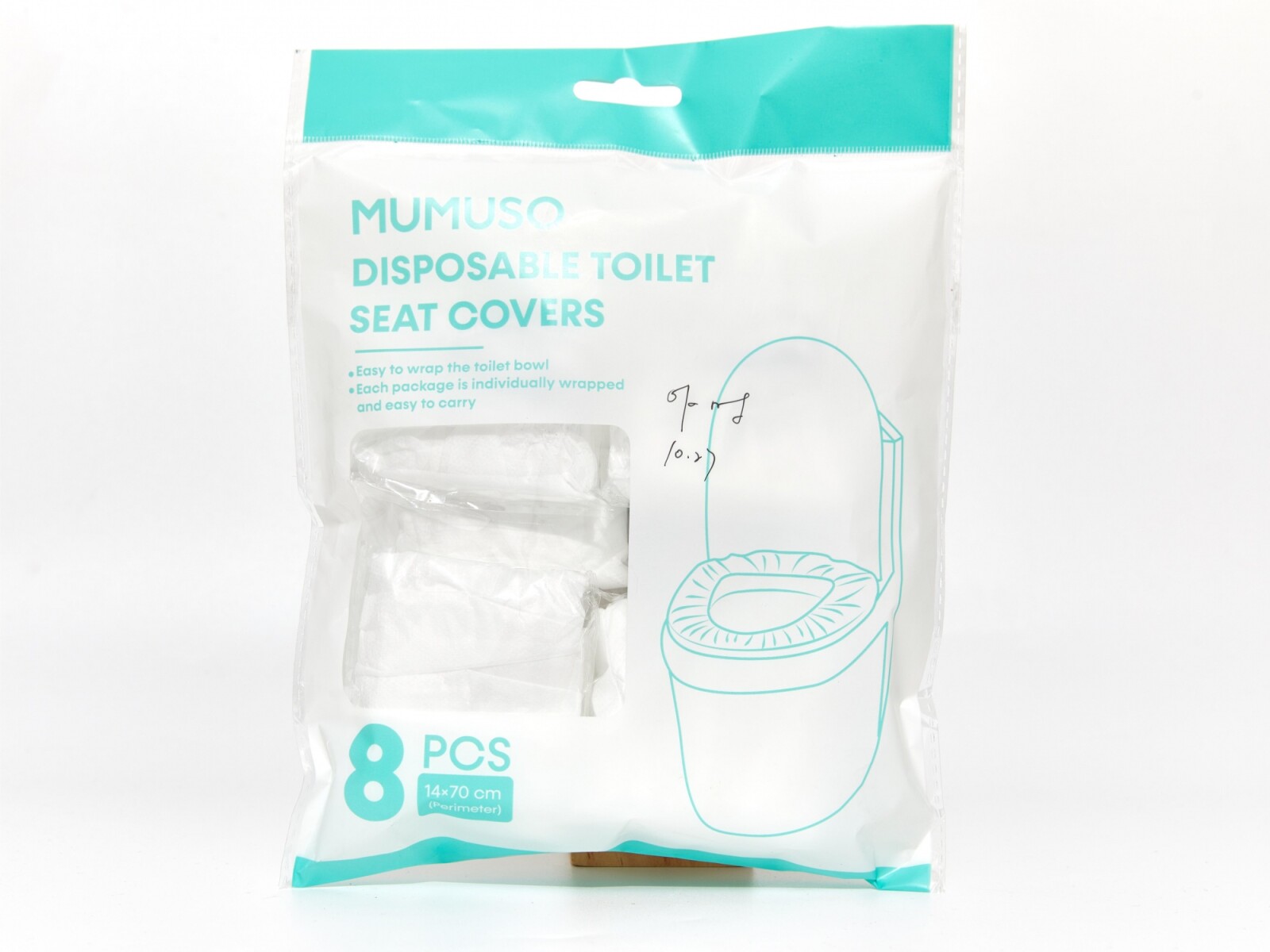 FUNDAS DESECHABLES PARA ASIENTOS DE INODORO (PAQUETE DE 8) 