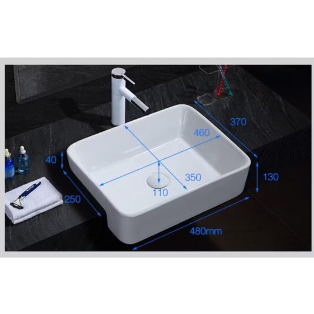 Bacha de semi encastre rectangular 48x37 cm blanca Dmc Bacha De Semi Encastre Rectangular 48x37 Cm Blanca Dmc