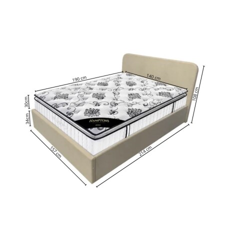 Sommier Baul 2 Plazas THM Bronze Con Respaldo Sommier Baul 2 Plazas THM Bronze Con Respaldo