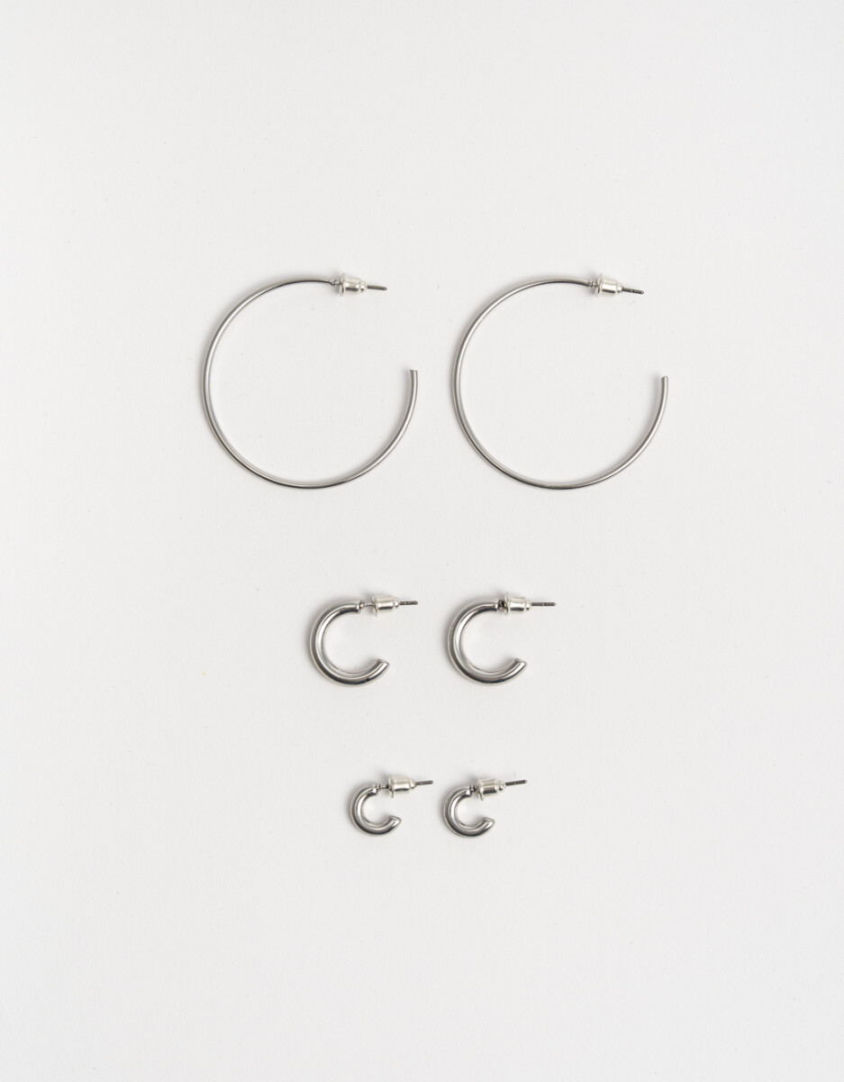 AROS SETS X3 - PLATEADO PLATEADO 
