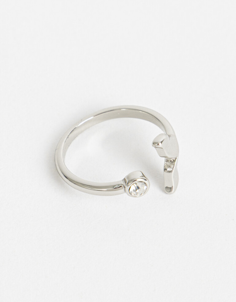 Anillos Chicos Metal Anillo Metal Cola Ballena - Plateado Rodio