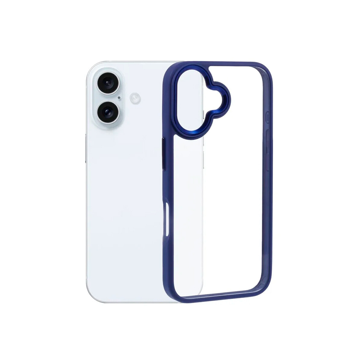 Protector para iPhone 16 bordes color azul 
