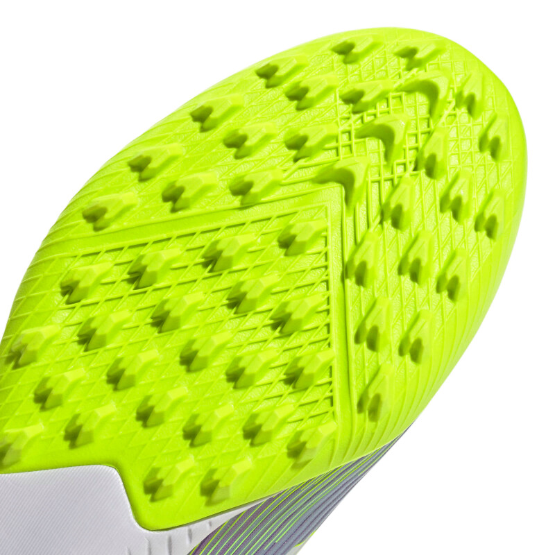 Championes Unisex Adidas Futbol 5 F50 League TF Púrpura - Blanco - Amarillo Limon