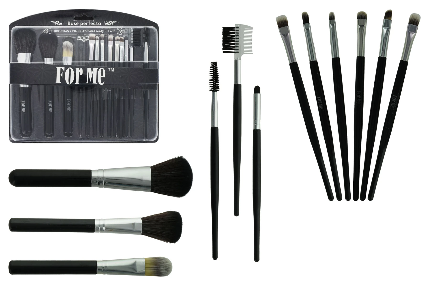 Set de pinceles y brochas para maquillaje. 