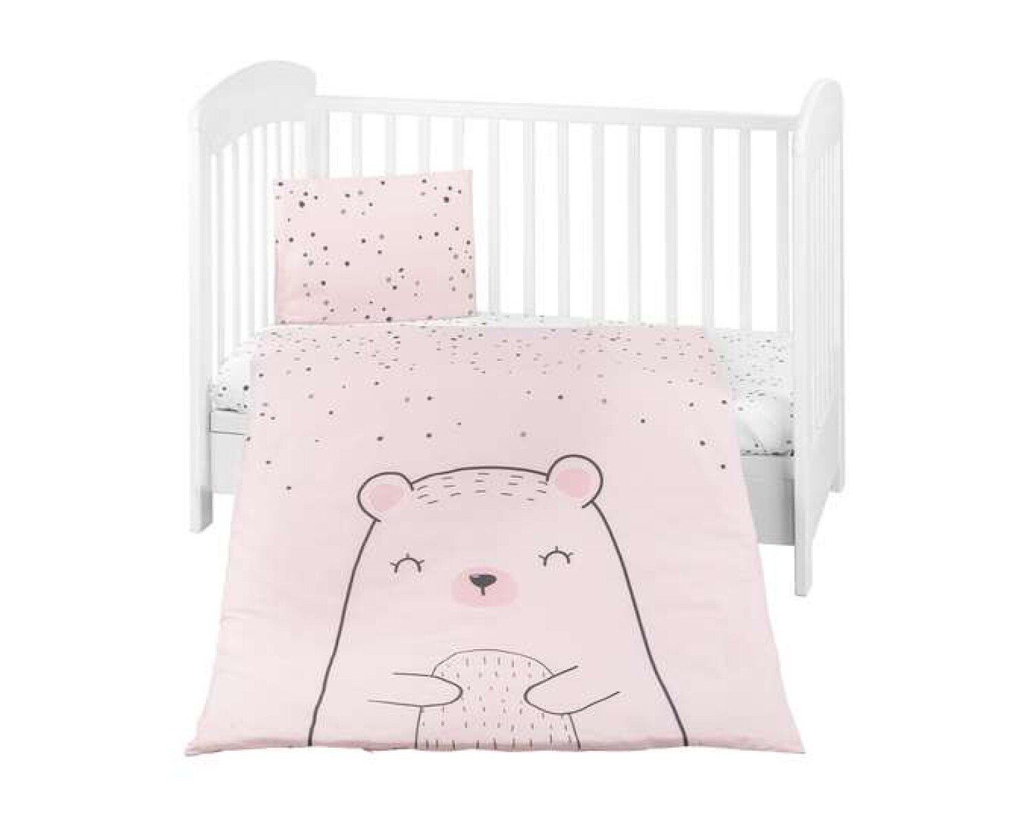 Set textil para cuna KIKKABOO 5pz bear - rosa 