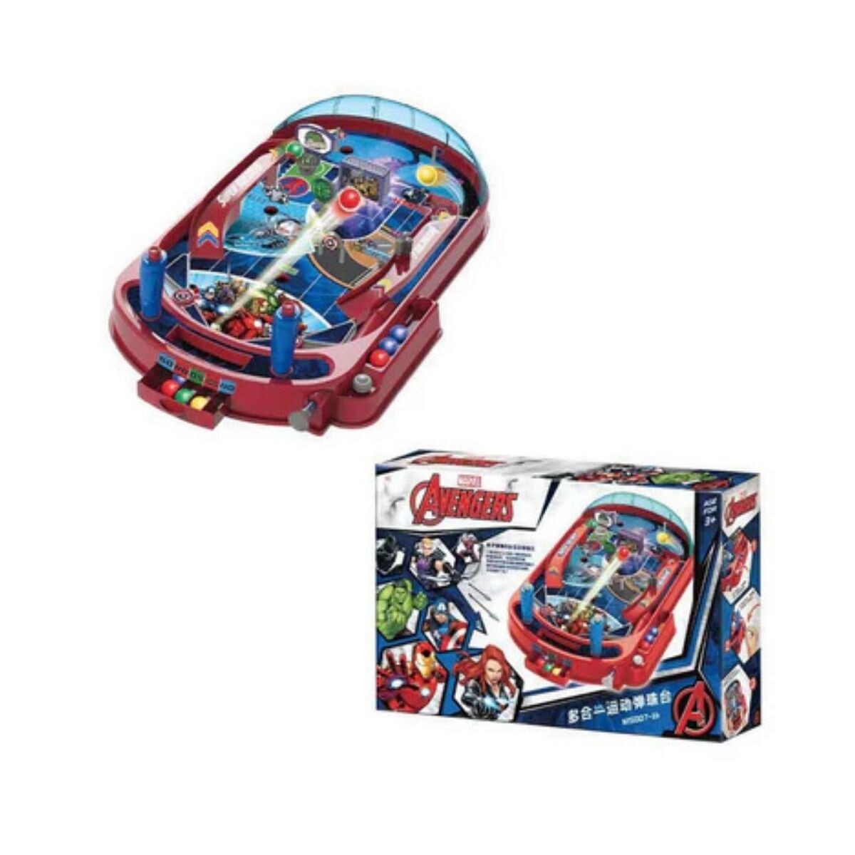 Pinball Infantil Marvel Avengers Con Luces Y Sonidos - ROJO 